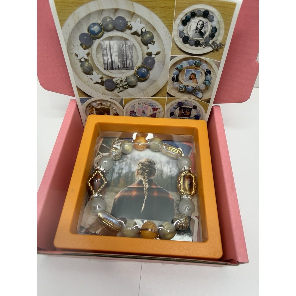 Taylor swift Evermore Bracelet Lot 2 Creastive Set Stickers, Cards, & TempTattoo